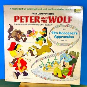 Walt Disney Peter and the Wolf & The Sorcerer’s Apprentice Vinyl Record & Book